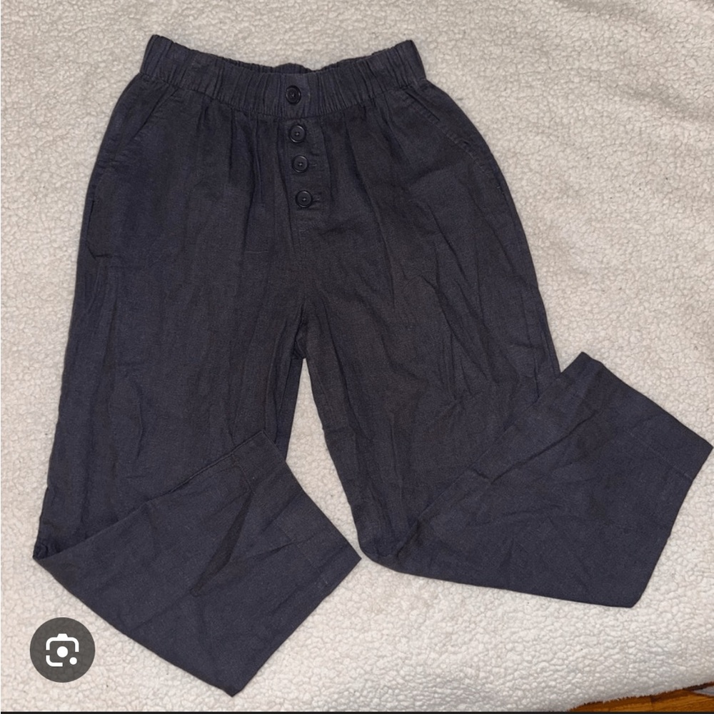 LOFT Gray High Waist Trousers